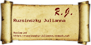 Ruzsinszky Julianna névjegykártya